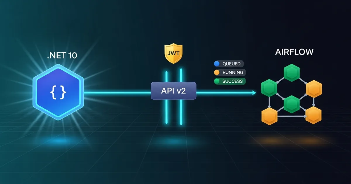 Serviço .NET 10 disparando e monitorando um DAG no Apache Airflow pela API REST v2