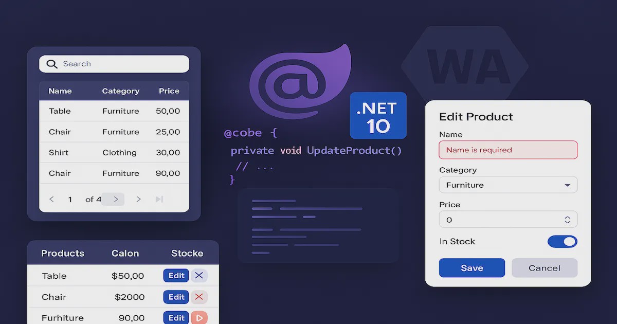Zero JavaScript: CRUD Completo com Blazor WASM e Radzen | Blog do zocate.li