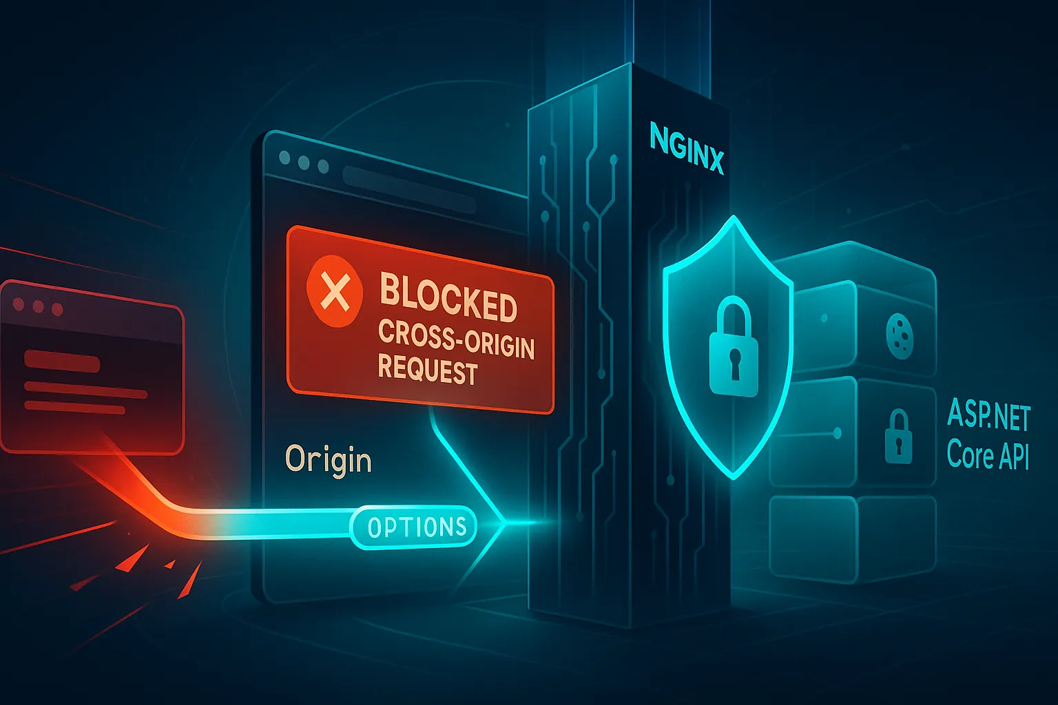 Navegador bloqueando requisição cross-origin com headers CORS entre browser, NGINX e ASP.NET Core