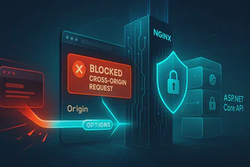 Navegador bloqueando requisição cross-origin com headers CORS entre browser, NGINX e ASP.NET Core