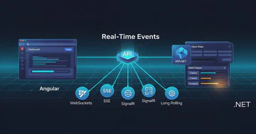 Comparação entre WebSockets, SSE, SignalR e Long Polling no Angular e .NET